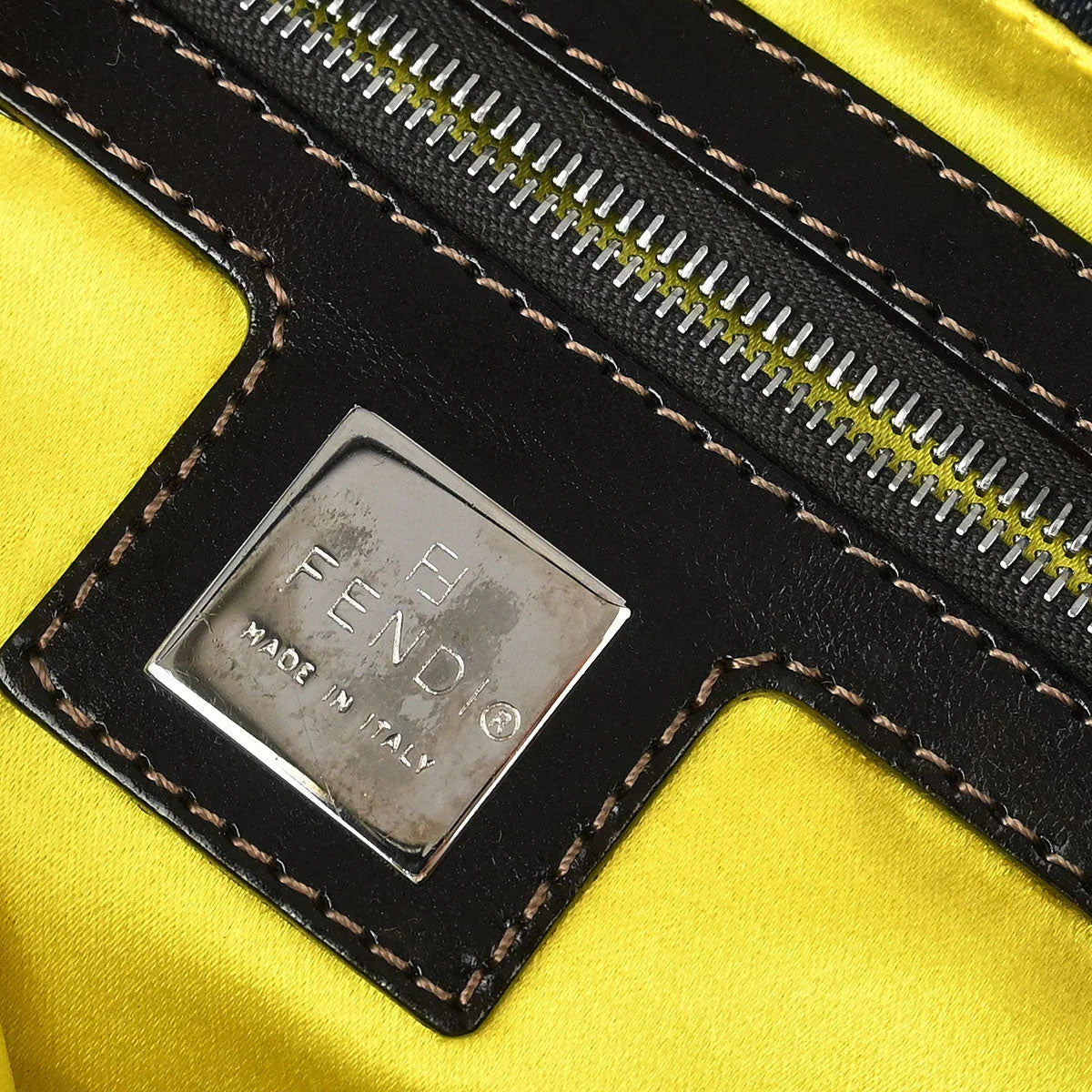 Fendi 2000 Denim Embroidered Baguette Handbag