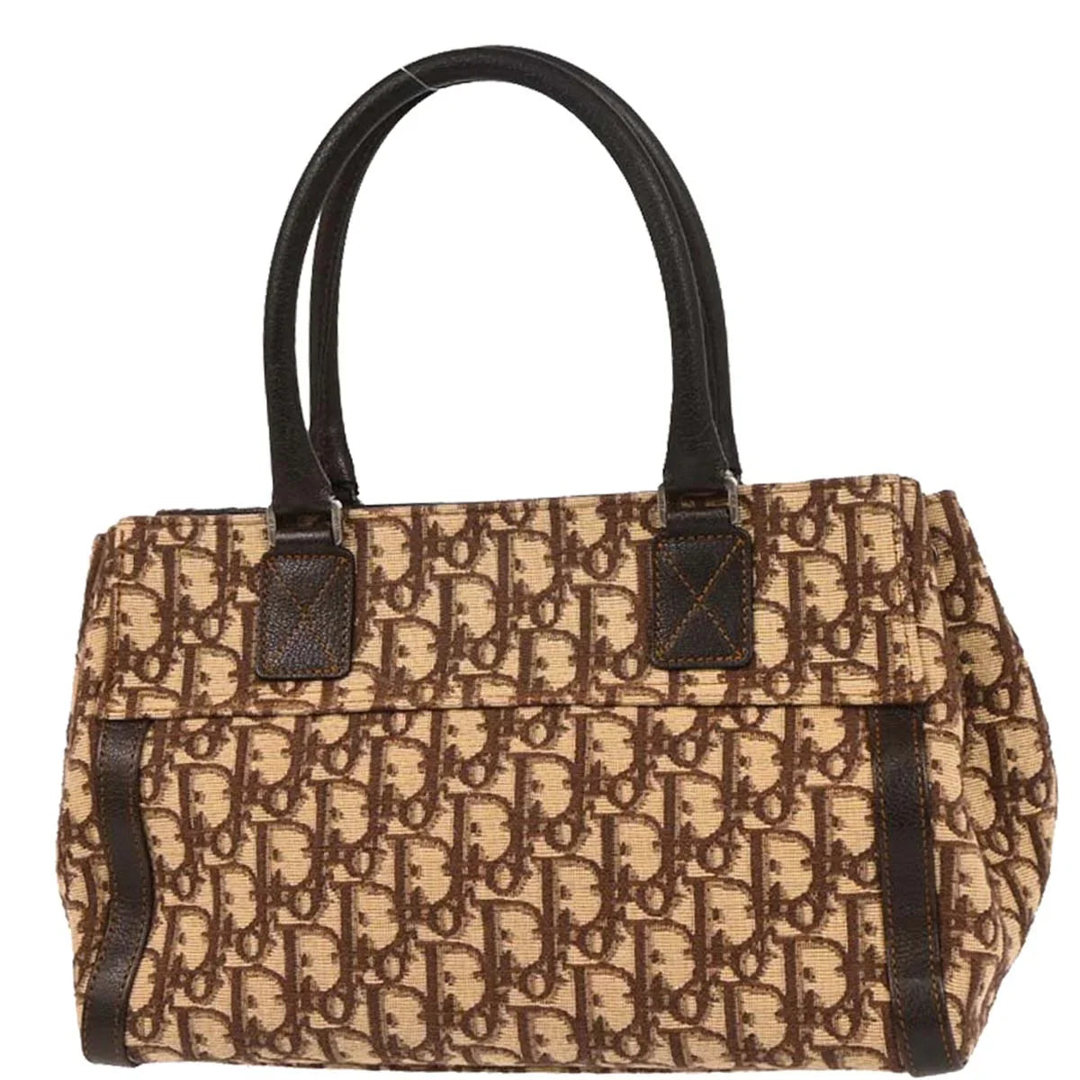 Christian Dior Brown Canvas Trotter Handbag