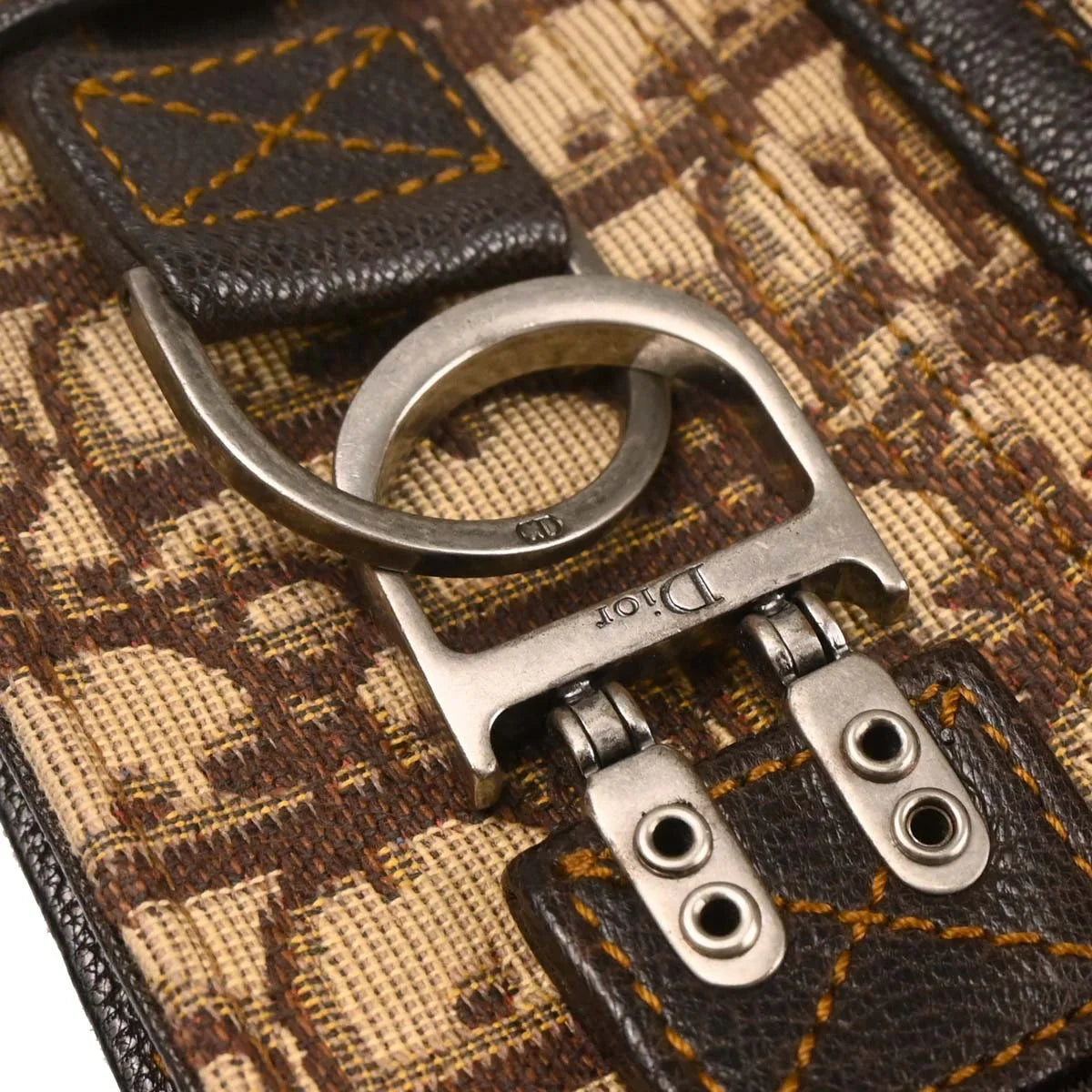 Christian Dior Brown Canvas Trotter Handbag