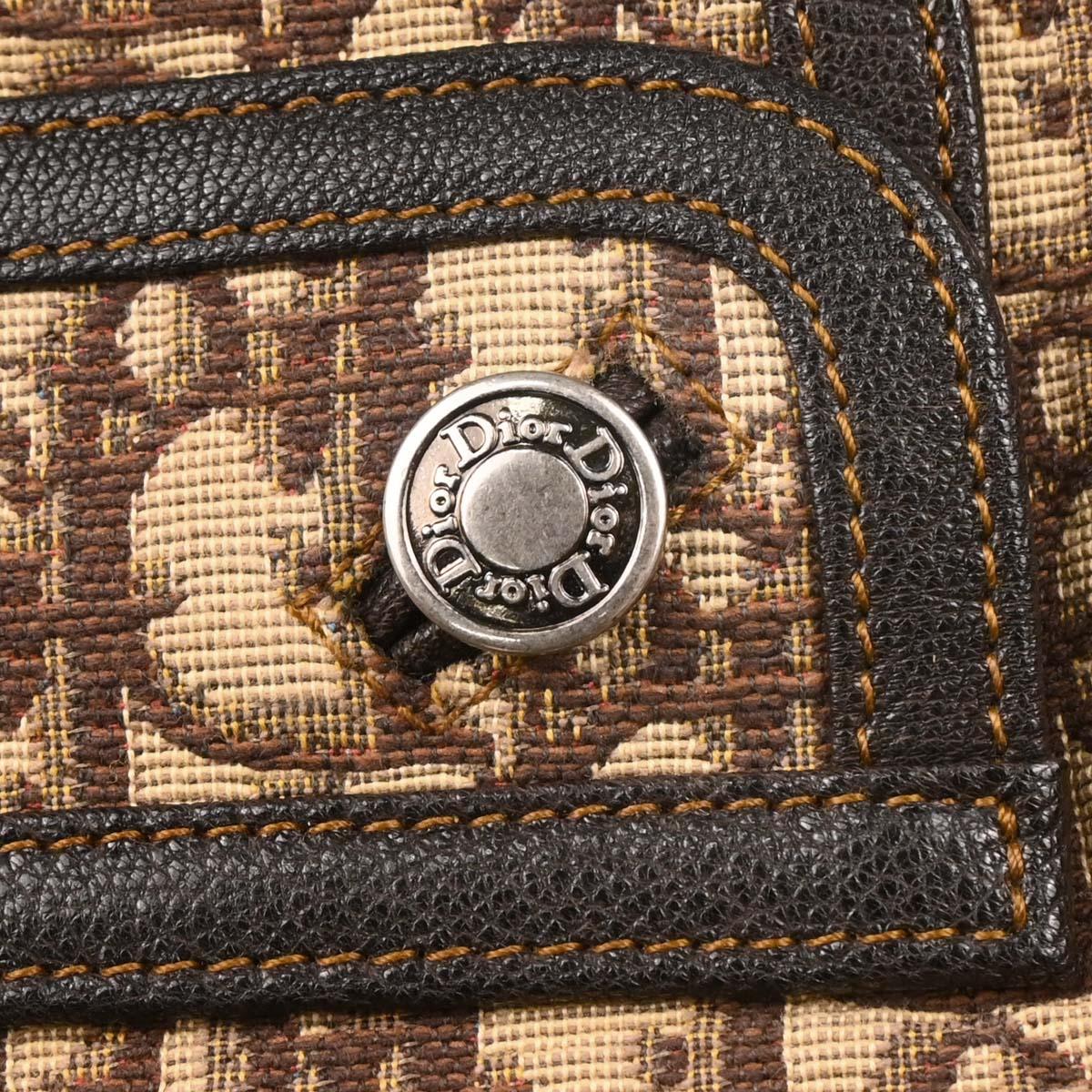 Christian Dior Brown Canvas Trotter Handbag