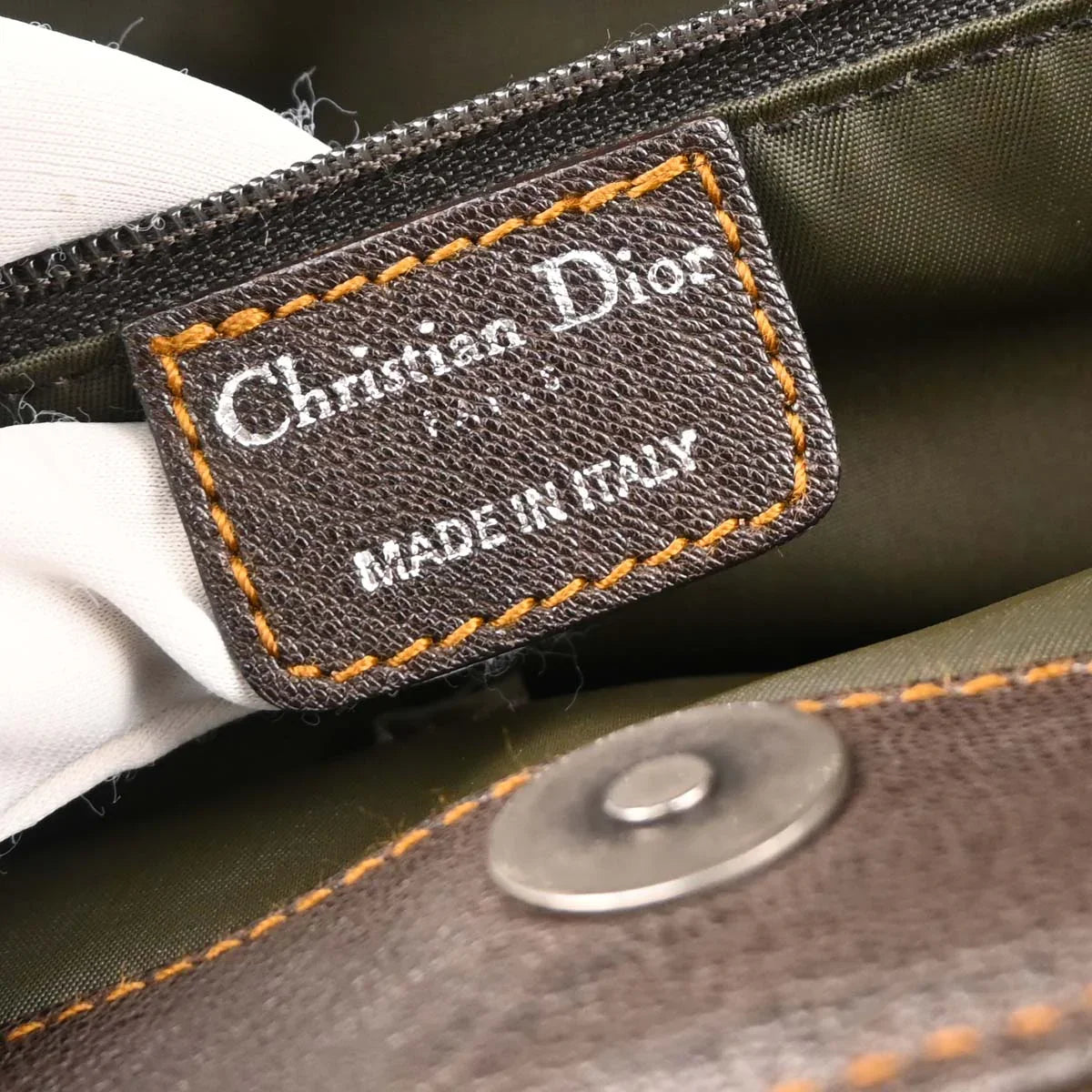 Christian Dior Brown Canvas Trotter Handbag