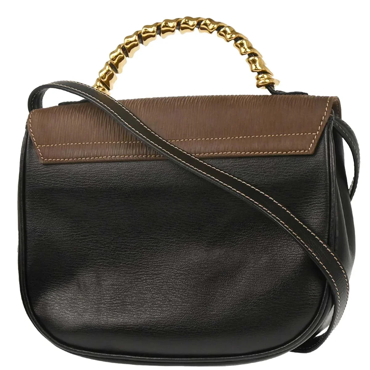 Loewe Black Brown Leather Velazquez 2way Shoulder Handbag