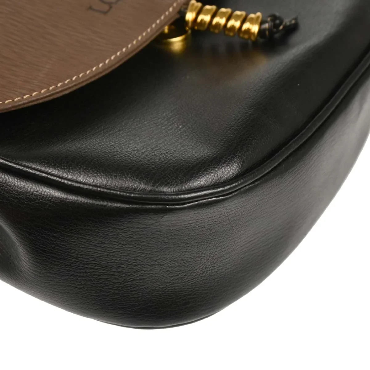 Loewe Black Brown Leather Velazquez 2way Shoulder Handbag