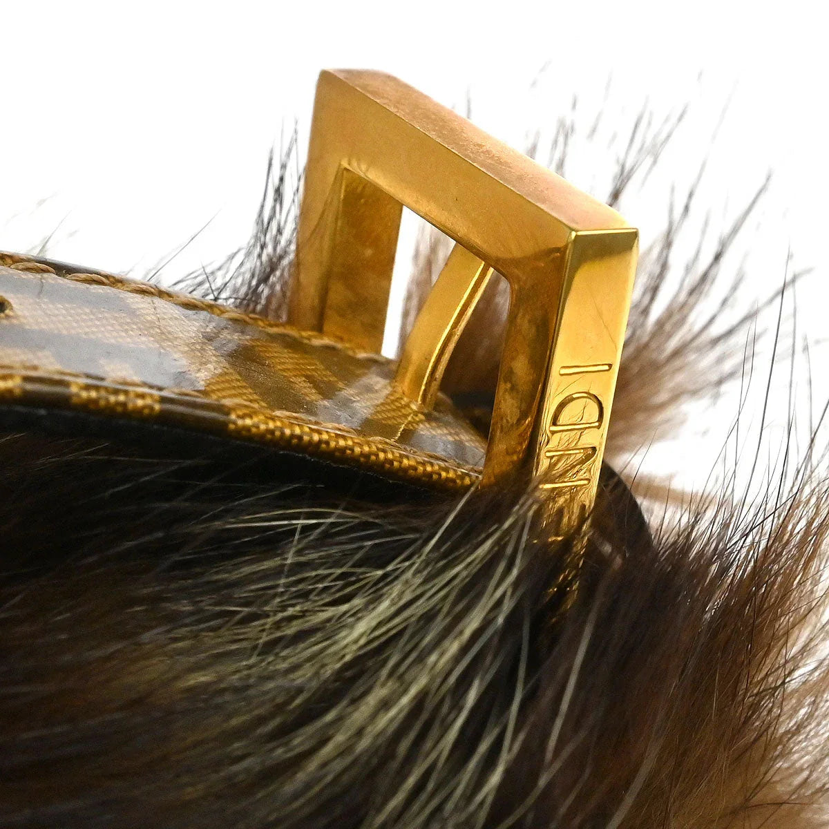 Fendi * 2000-2001 “fitch fur inlay” Baguette Handbag