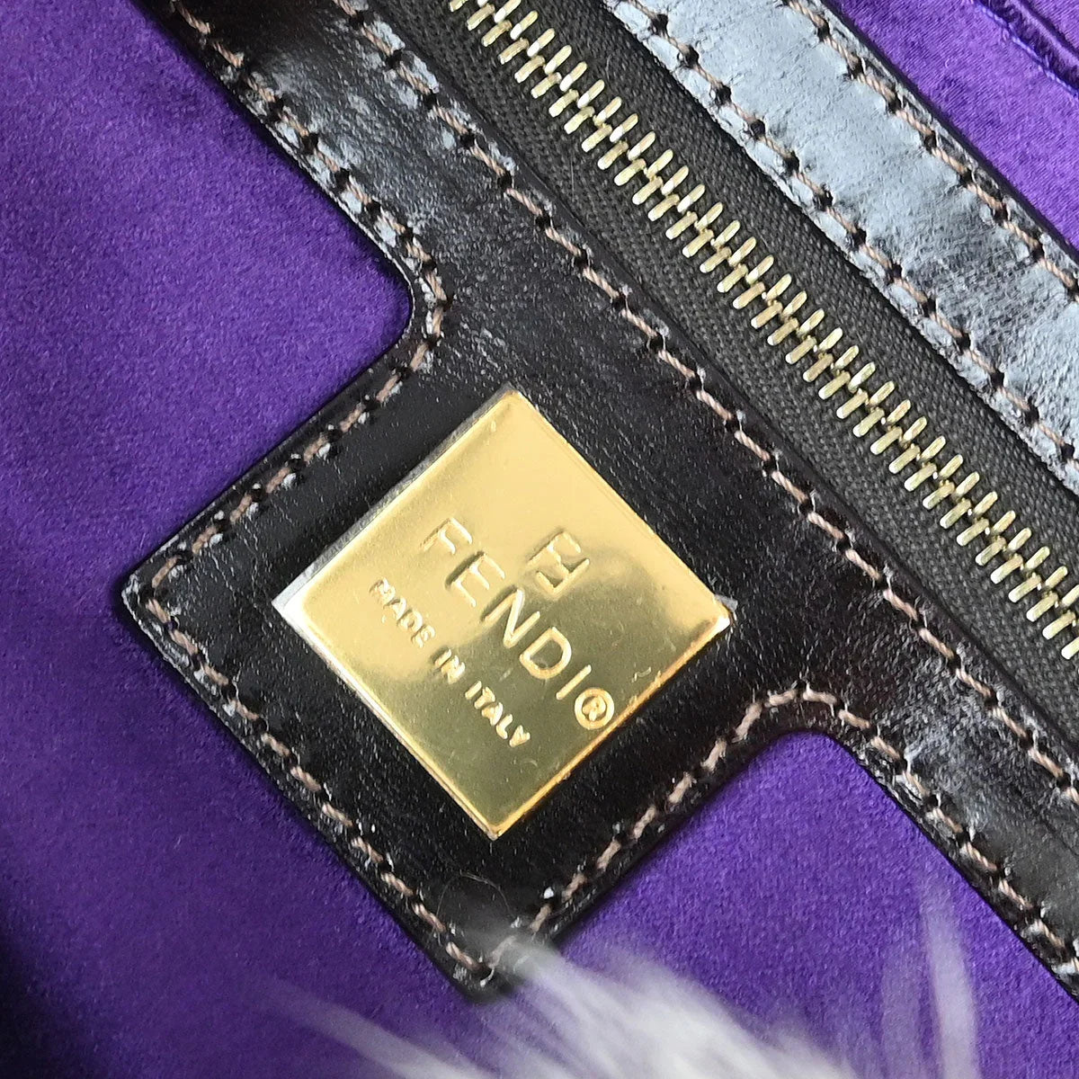 Fendi * 2000-2001 “fitch fur inlay” Baguette Handbag
