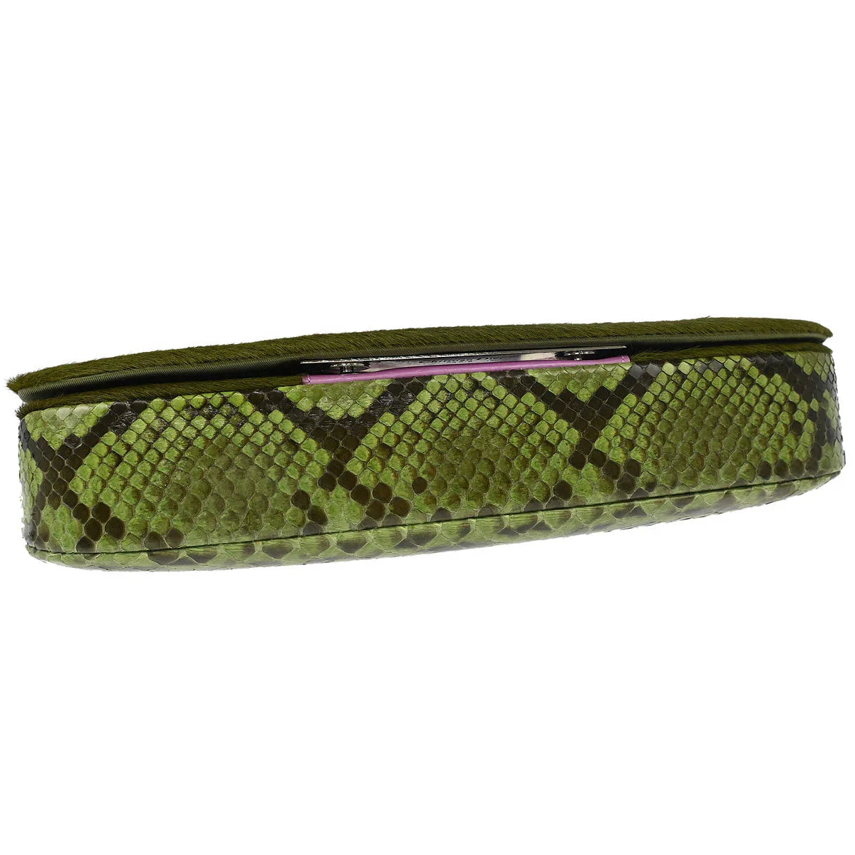 Christian Dior * 2000 Moss Green Pony Hair Python Malice Pearl Handbag