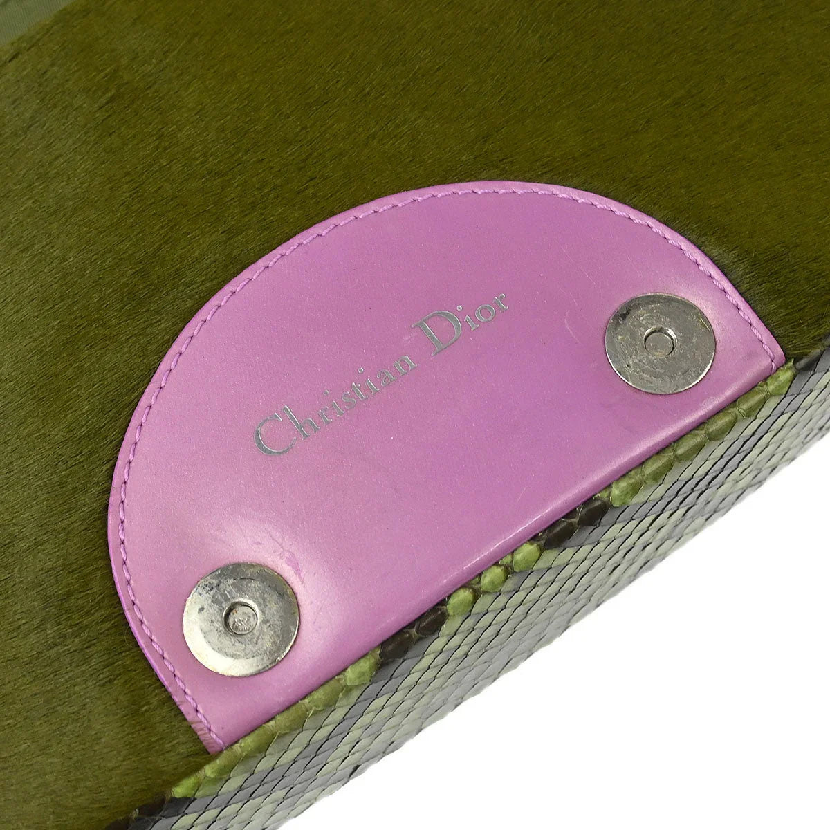 Christian Dior * 2000 Moss Green Pony Hair Python Malice Pearl Handbag