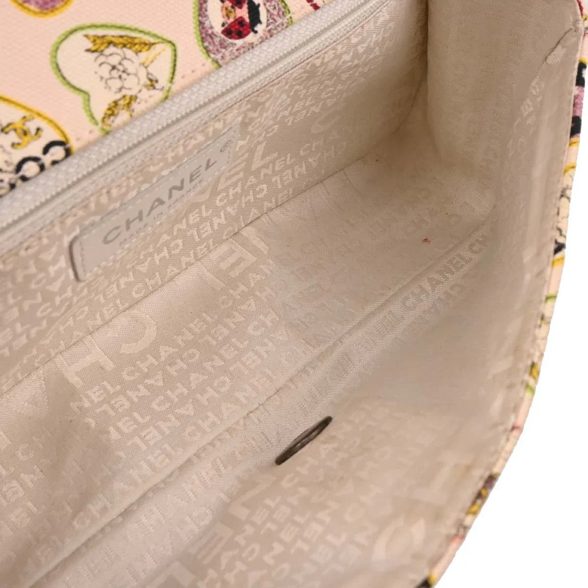 Chanel Pink Canvas Valentine Chain Shoulder Bag