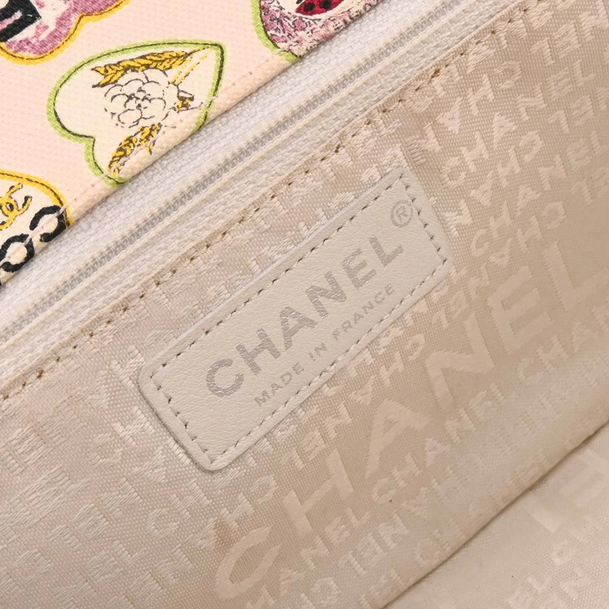 Chanel Pink Canvas Valentine Chain Shoulder Bag