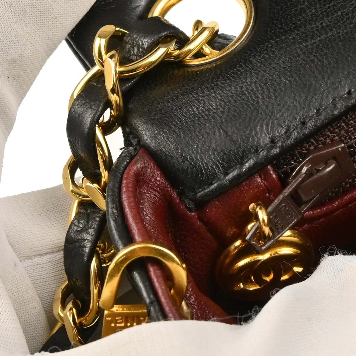 Chanel 1989-1991 Black Lambskin Mini Classic Square Flap Shoulder Bag