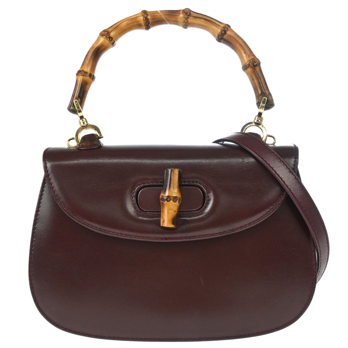 Gucci Brown Bamboo 2way Shoulder Handbag