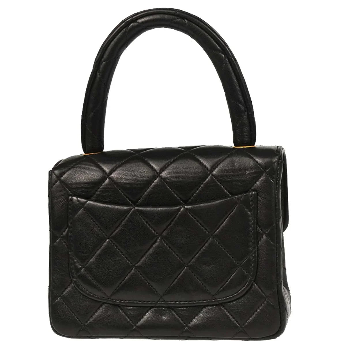 Chanel Black Lambskin Top Handle Handbag