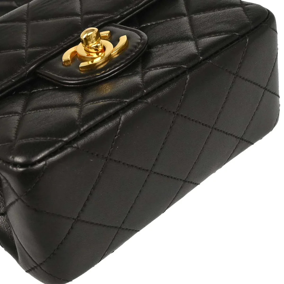 Chanel Black Lambskin Top Handle Handbag