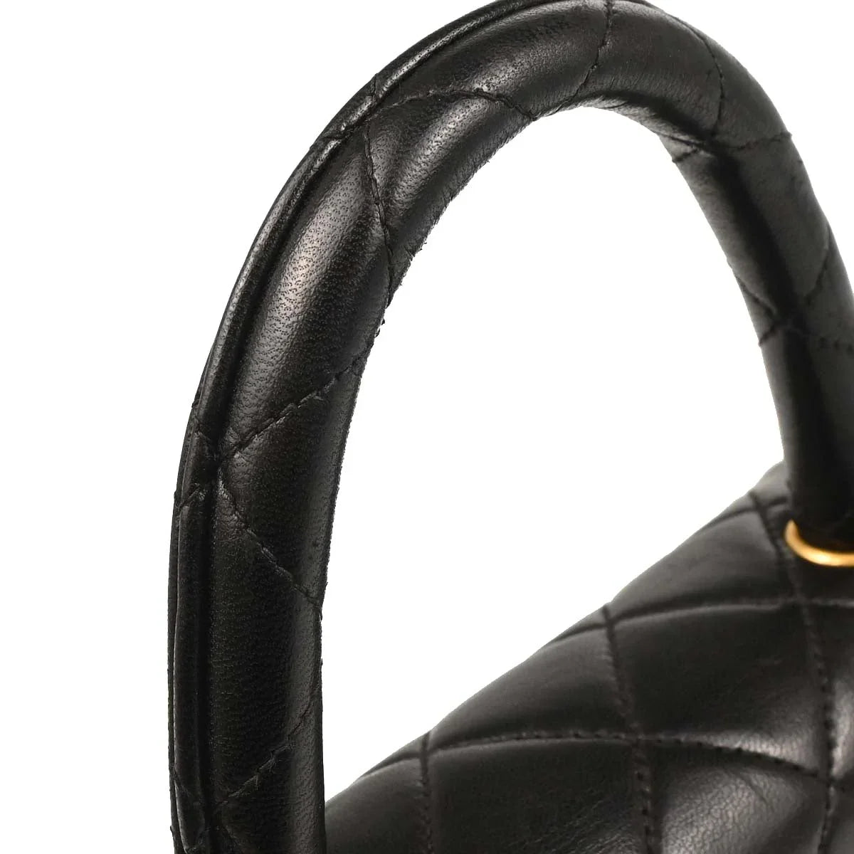 Chanel Black Lambskin Top Handle Handbag