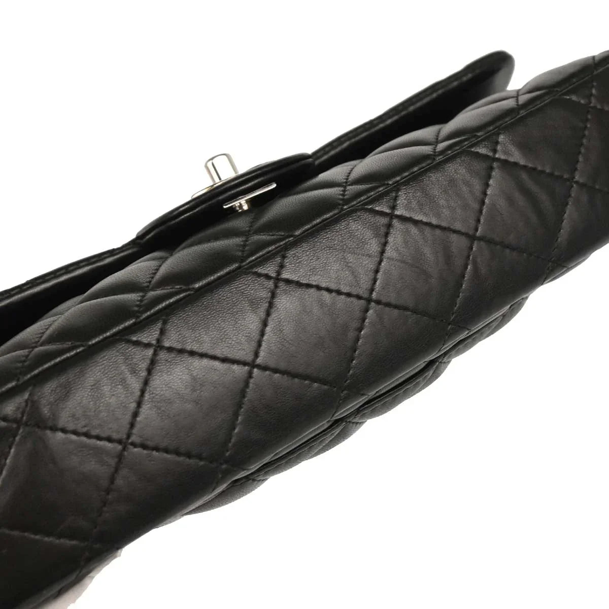 Chanel 2008-2009 Black Lambskin East West Shoulder Bag