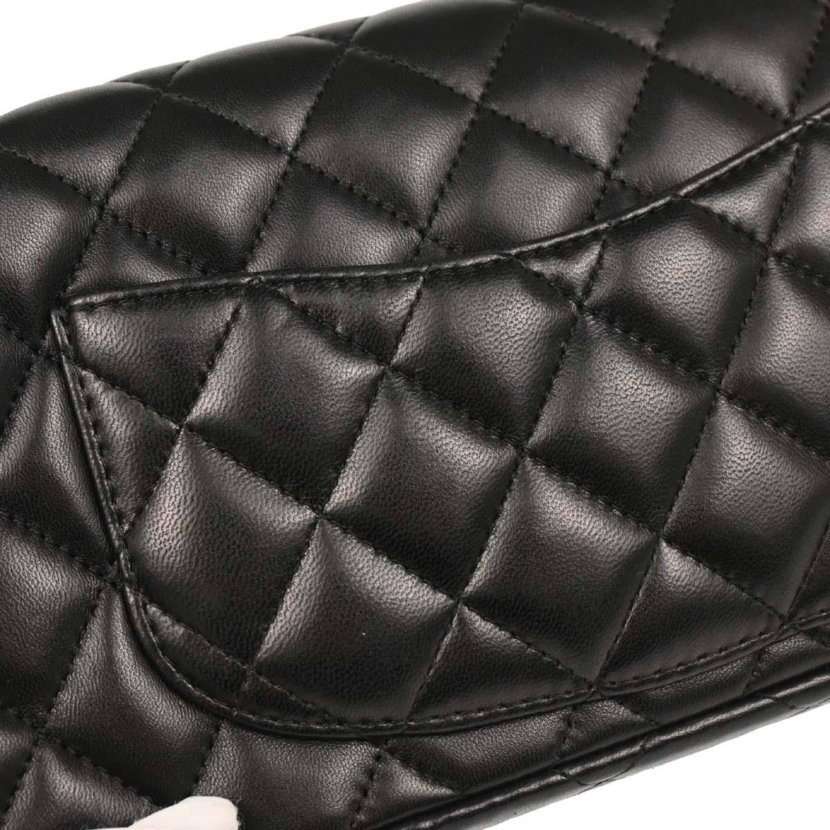 Chanel 2008-2009 Black Lambskin East West Shoulder Bag