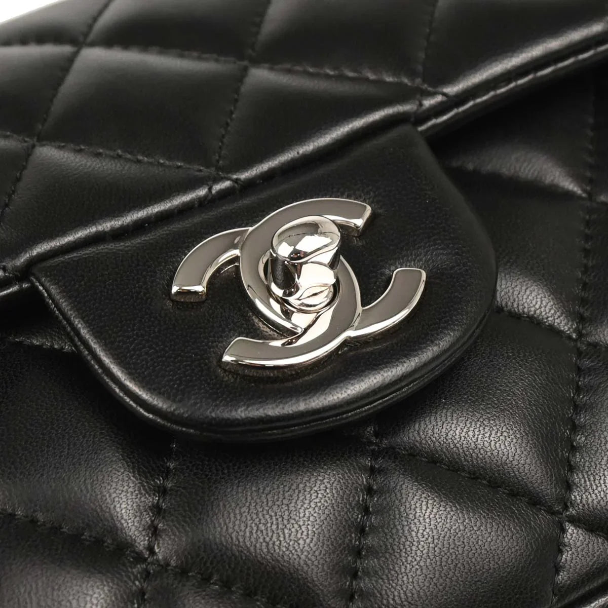 Chanel 2008-2009 Black Lambskin East West Shoulder Bag