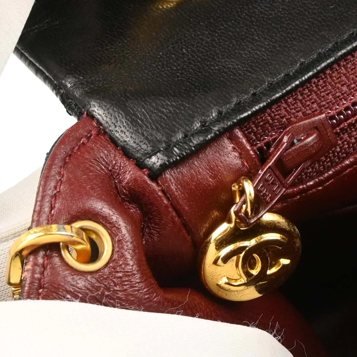 Chanel 1989-1991 Black Lambskin Classic Square Flap Shoulder Bag