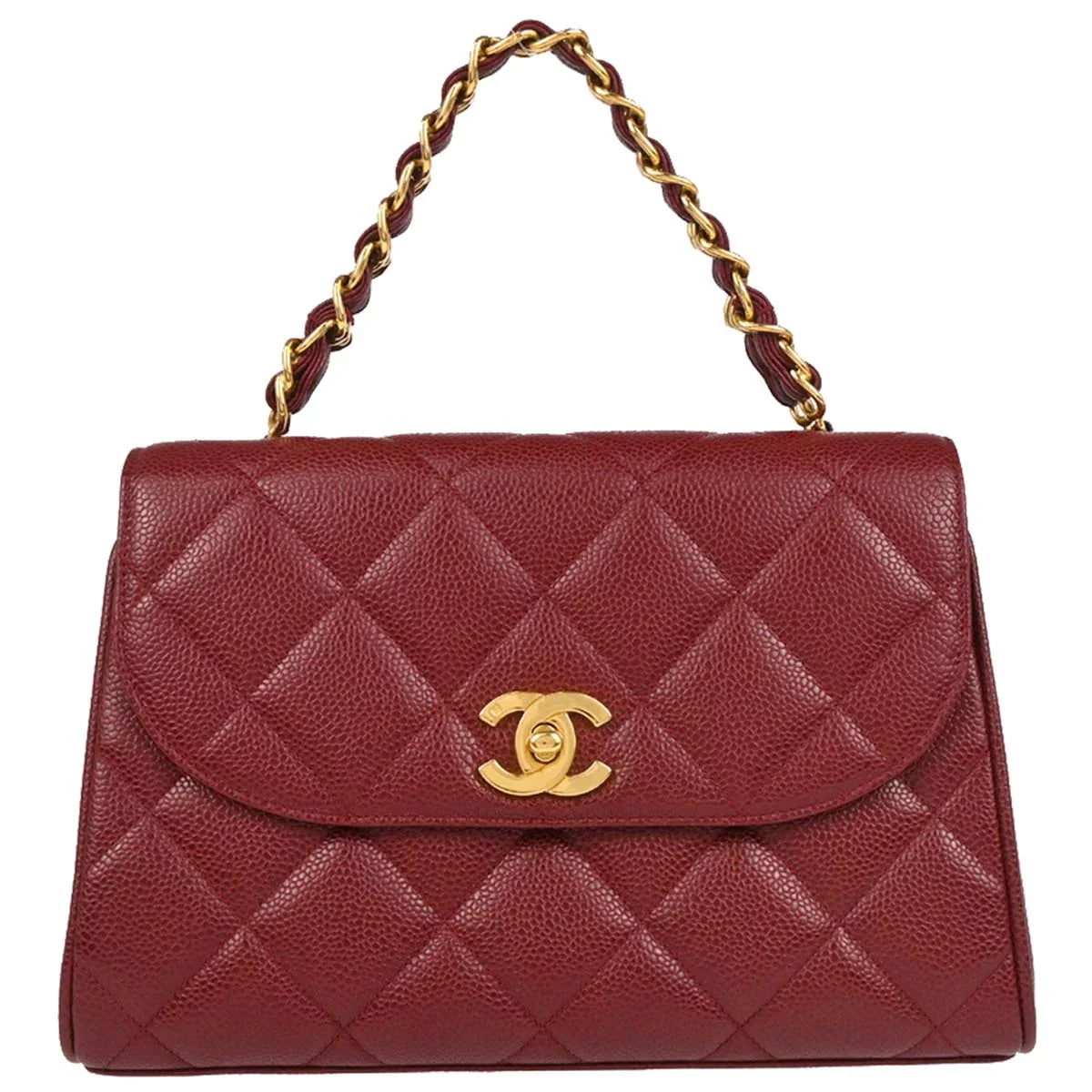 Chanel 1994-1996 Bordeaux Caviar Handbag