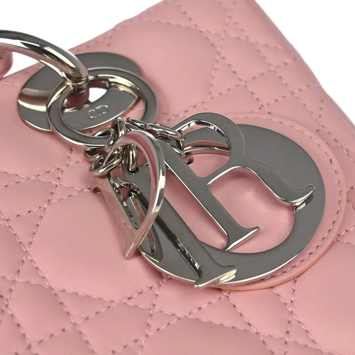 Christian Dior 2004 Pink Lambskin Medium Lady Dior Cannage Handbag