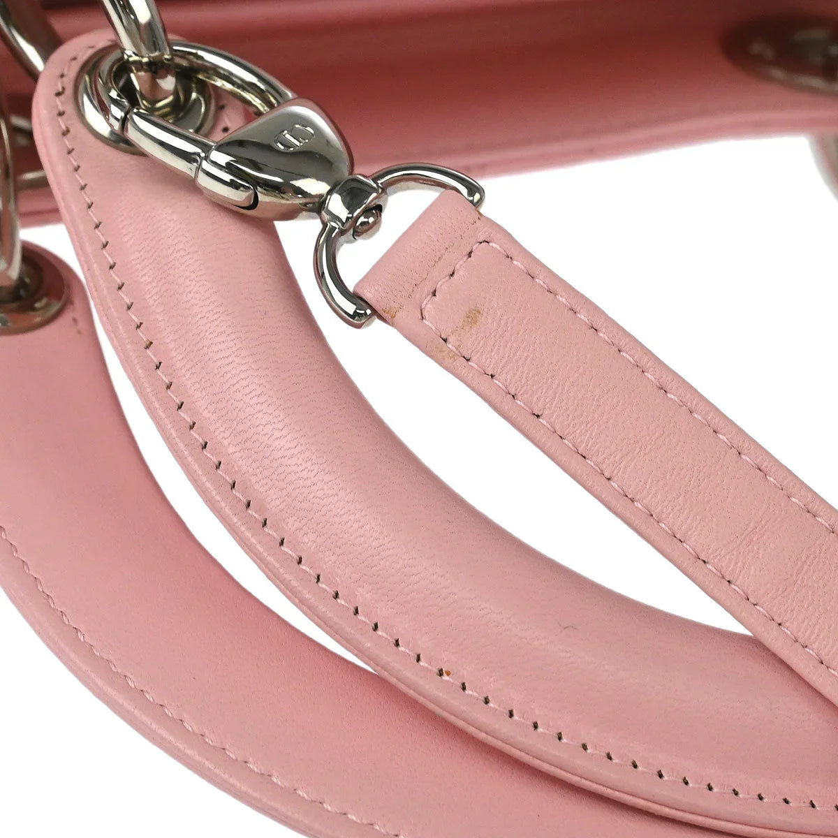 Christian Dior 2004 Pink Lambskin Medium Lady Dior Cannage Handbag