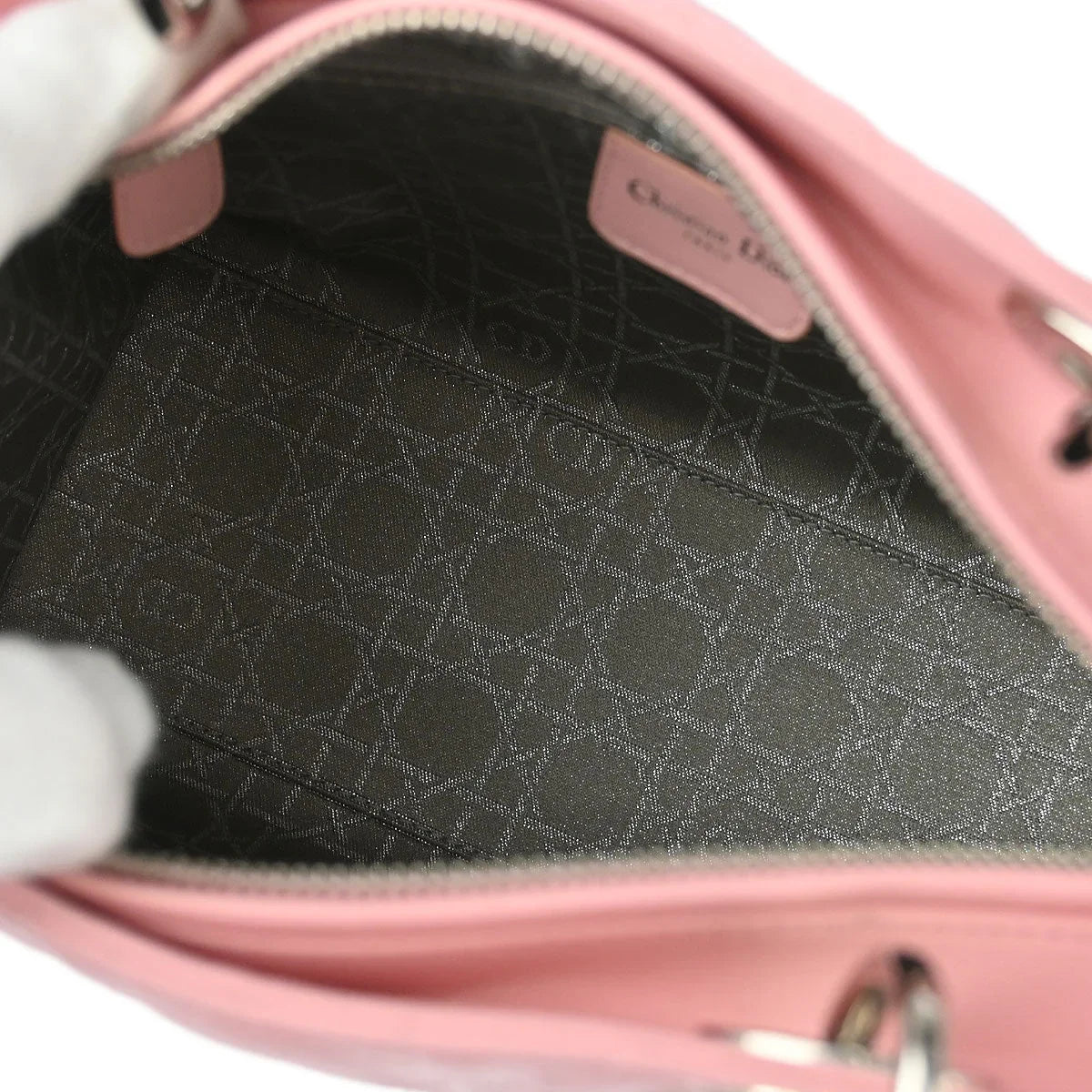 Christian Dior 2004 Pink Lambskin Medium Lady Dior Cannage Handbag