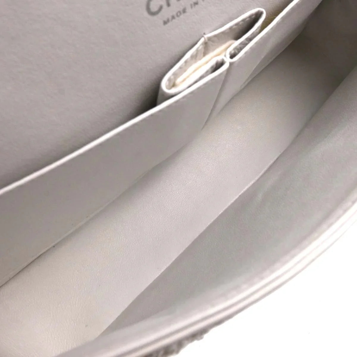Chanel 2003-2004 White Tweed Medium Classic Double Flap Shoulder Bag