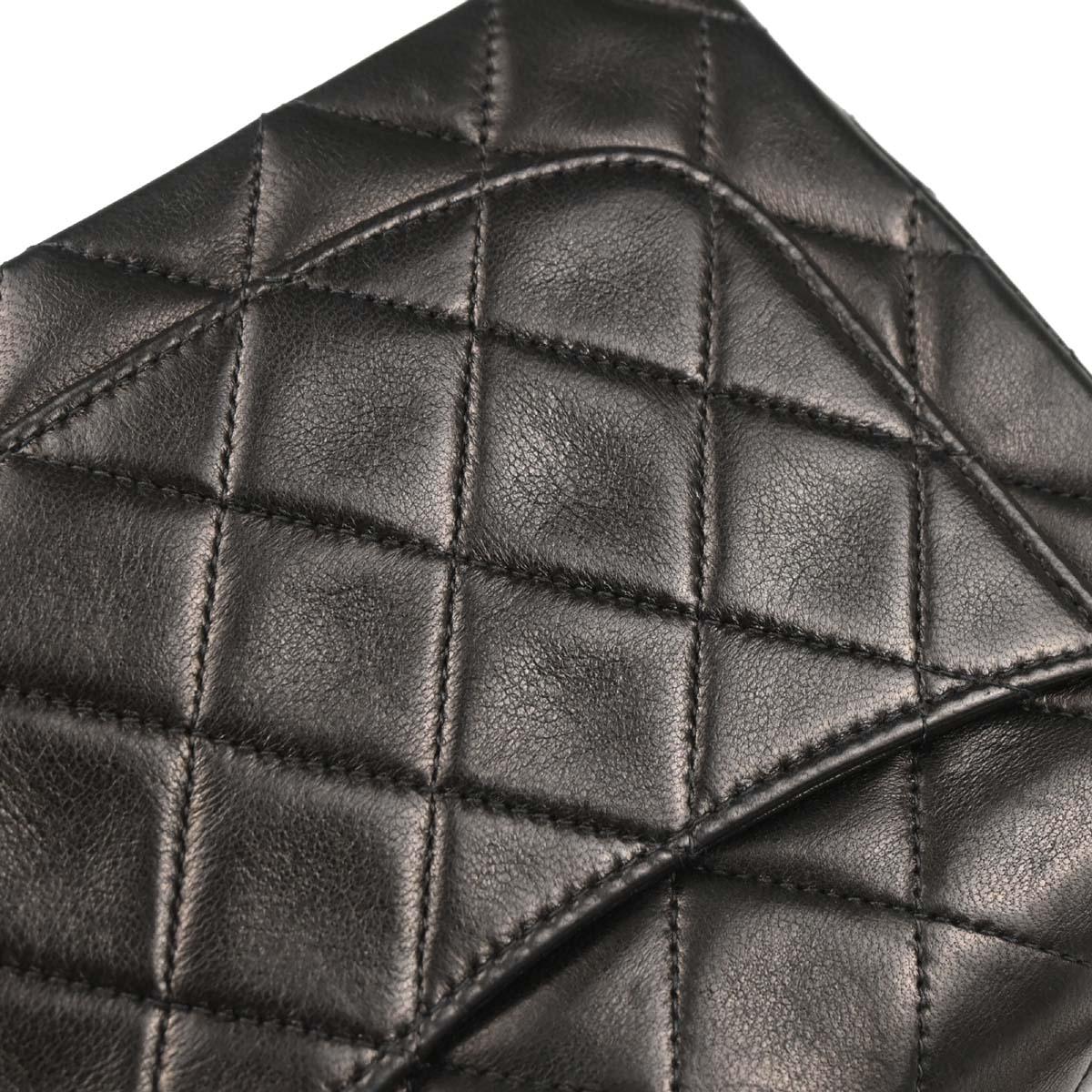 Chanel 1996-1997 Black Lambskin Mini Classic Square Flap Shoulder Bag