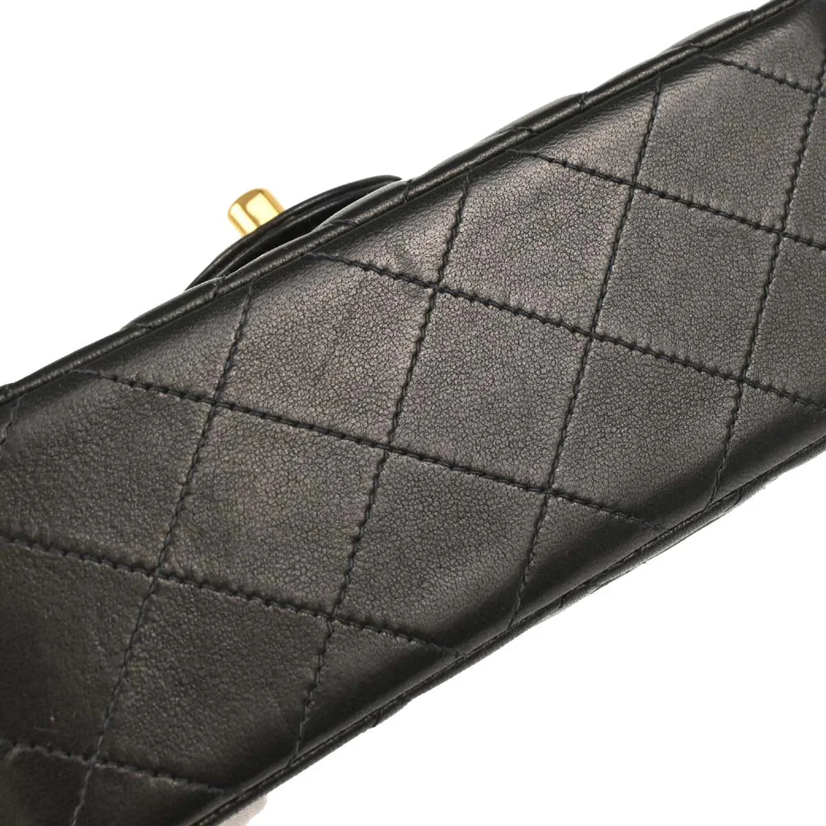 Chanel 1997-1999 Black Lambskin Mini Classic Square Flap Shoulder Bag