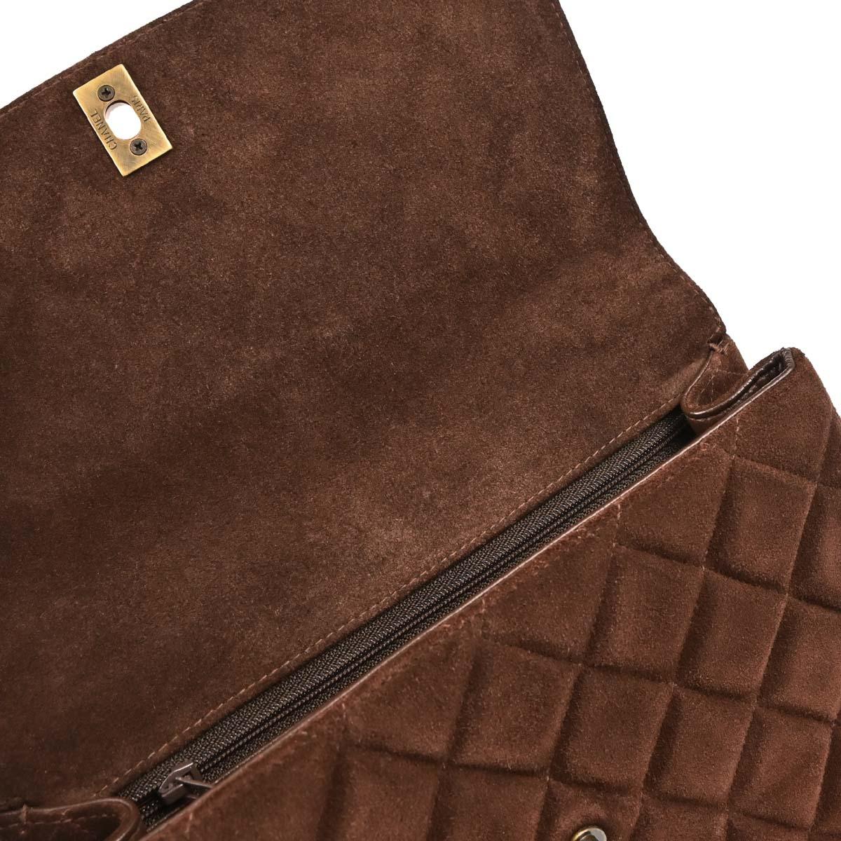 Chanel 1997-1999 Brown Suede Handbag
