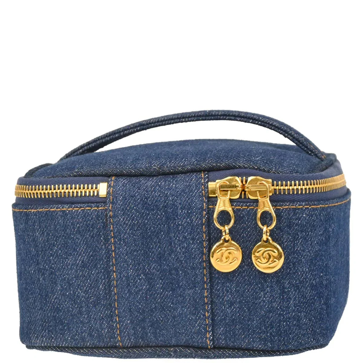 Chanel 1996-1997 Blue Denim Vanity Handbag