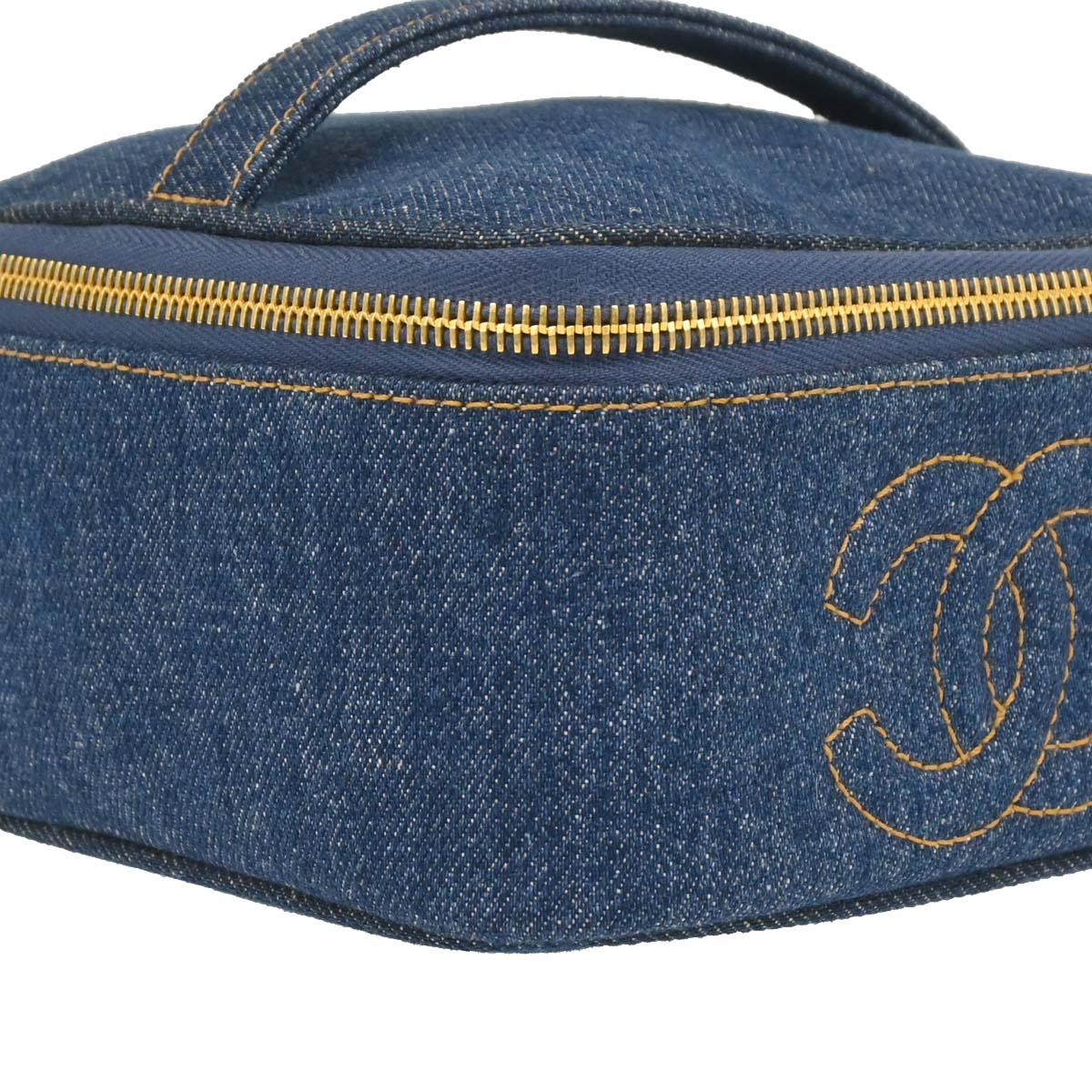 Chanel 1996-1997 Blue Denim Vanity Handbag