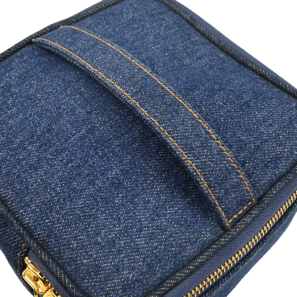 Chanel 1996-1997 Blue Denim Vanity Handbag