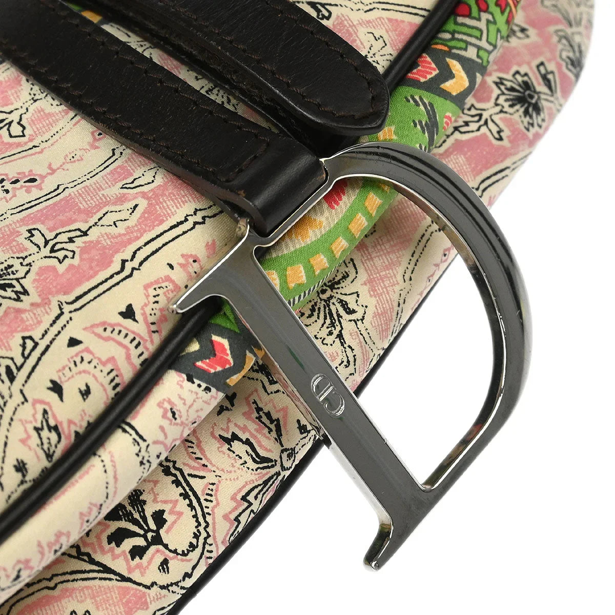Christian Dior Multicolor Satin Saddle Handbag