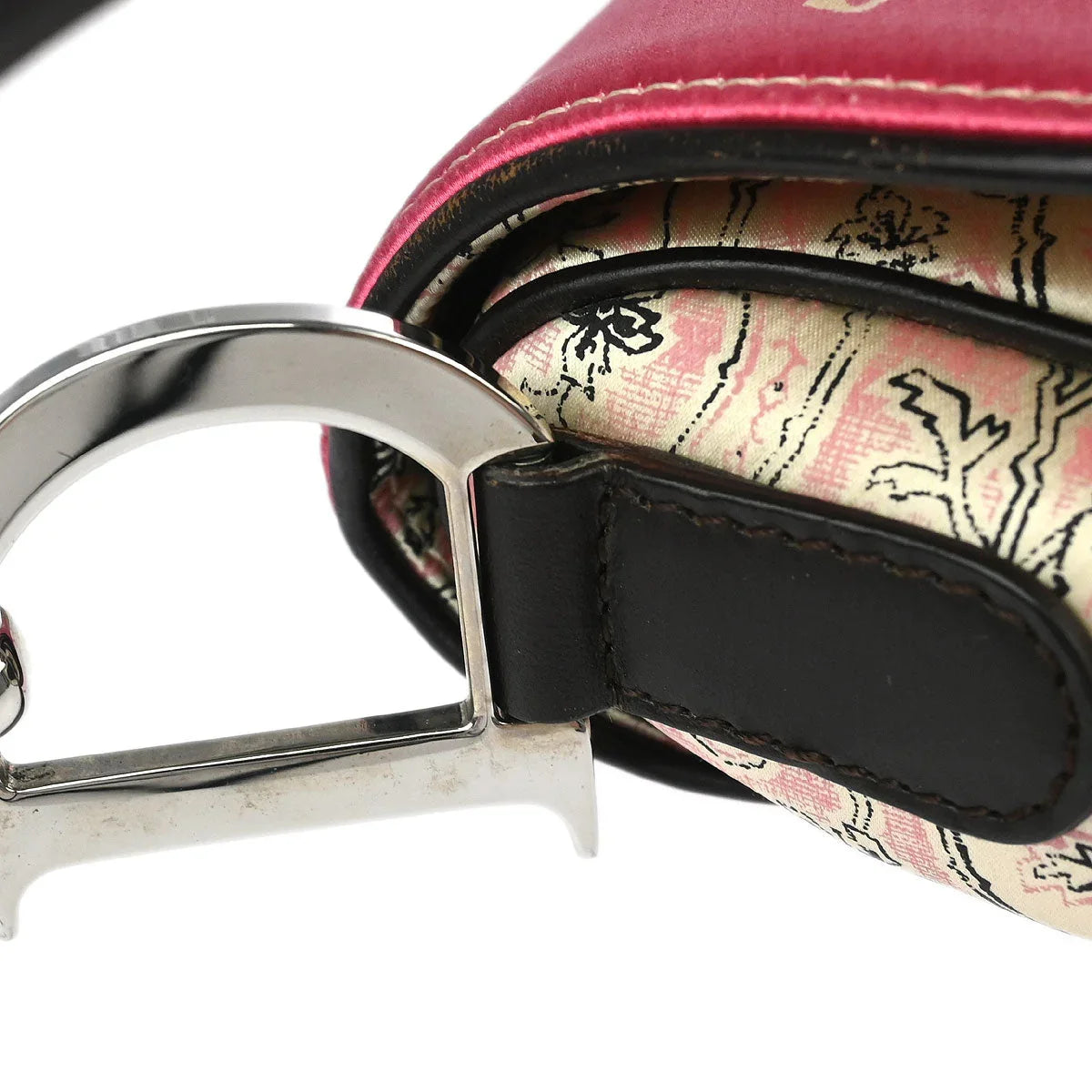 Christian Dior Multicolor Satin Saddle Handbag