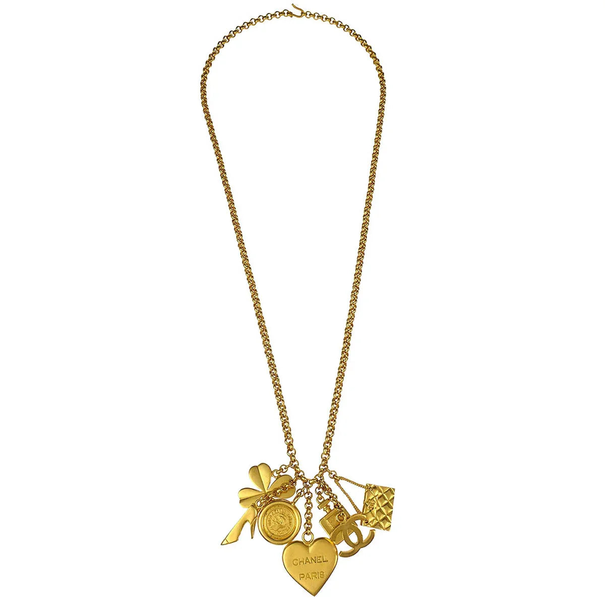 Chanel Chain Necklace Pendant Icon Gold 95A
