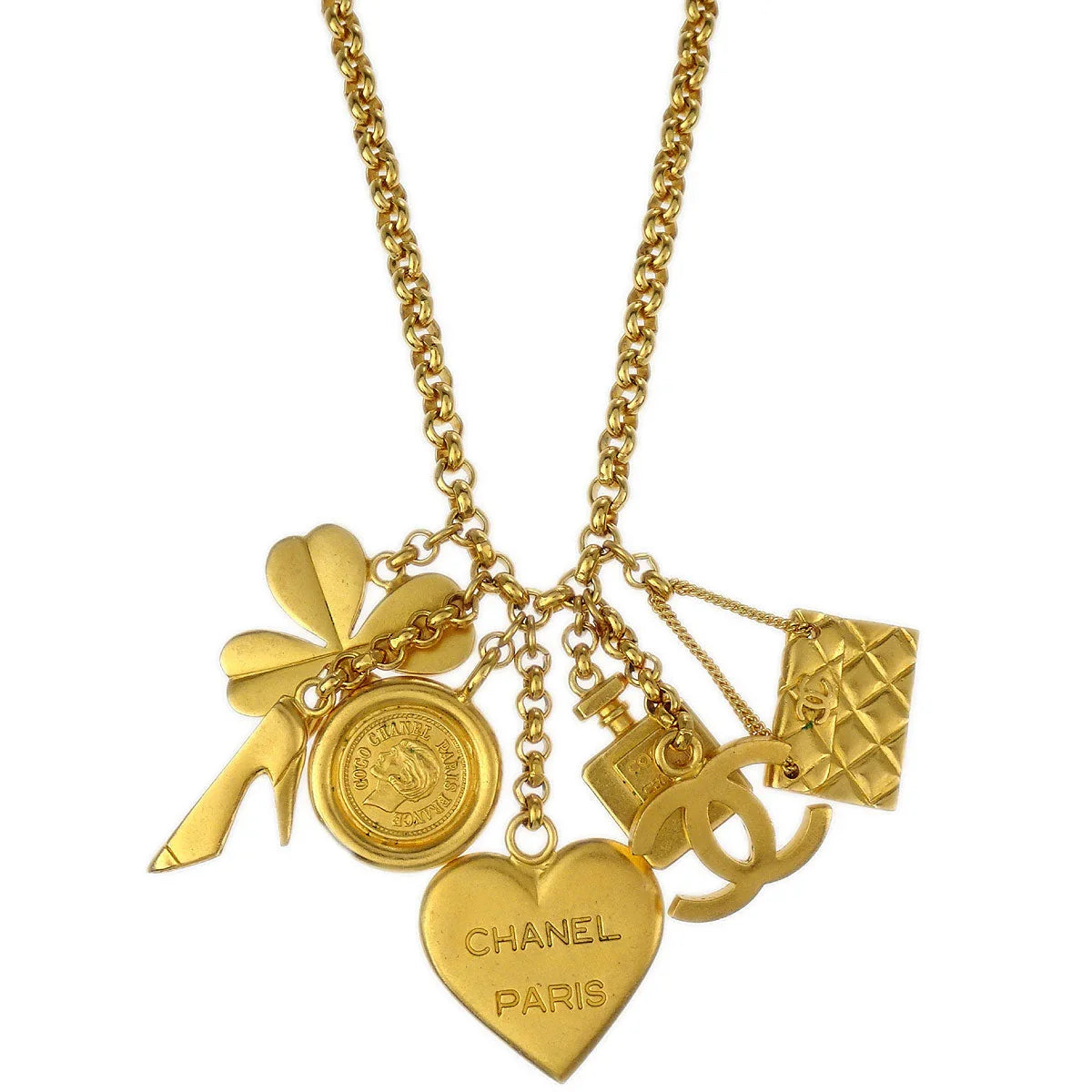 Chanel Chain Necklace Pendant Icon Gold 95A