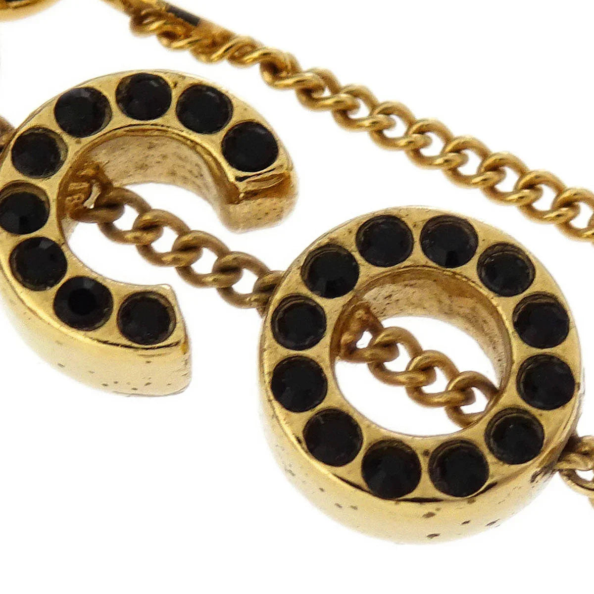 Chanel COCO Chain Bracelet Gold Rhinestone 01A