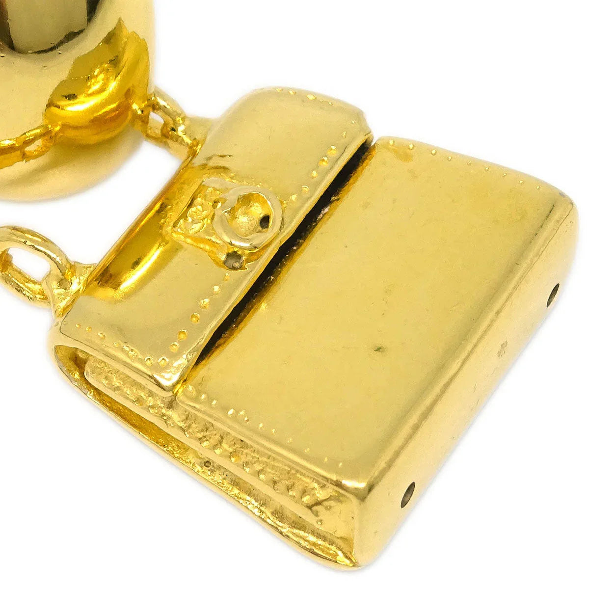 Celine Dangle Earrings Handbag Clip-On Gold 91