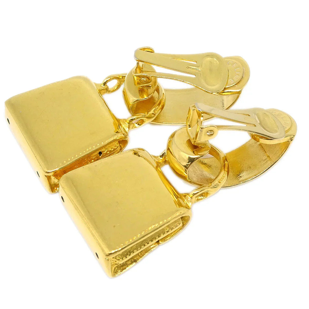 Celine Dangle Earrings Handbag Clip-On Gold 91