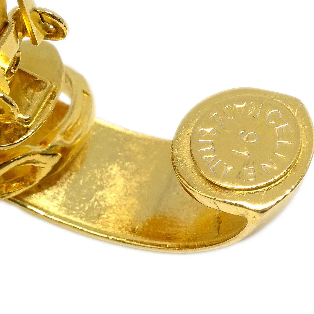 Celine Dangle Earrings Handbag Clip-On Gold 91