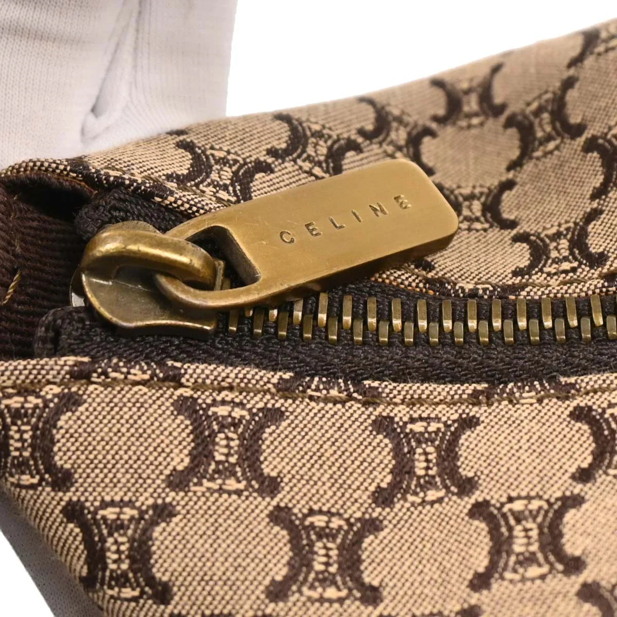 Celine Beige Canvas Macadam Handbag