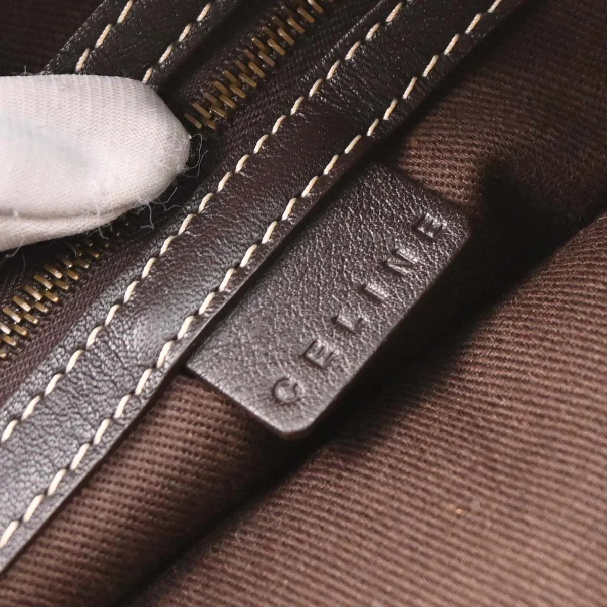 Celine Beige Canvas Macadam Handbag