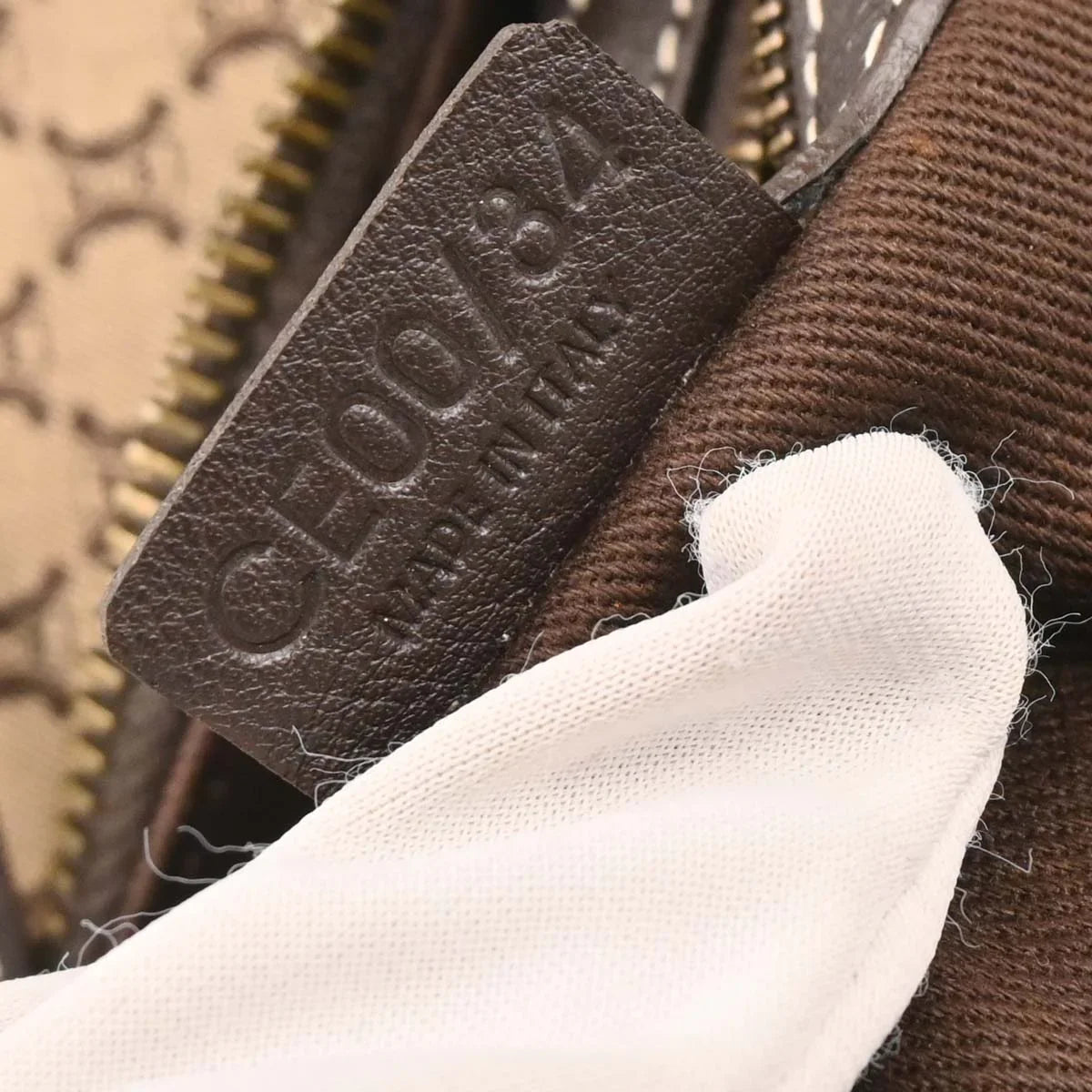 Celine Beige Canvas Macadam Handbag