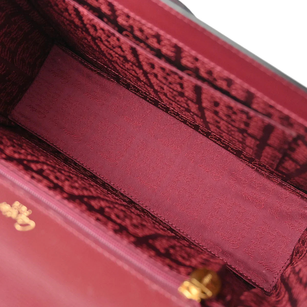 Cartier Bordeaux Leather Must de Cartier Handbag