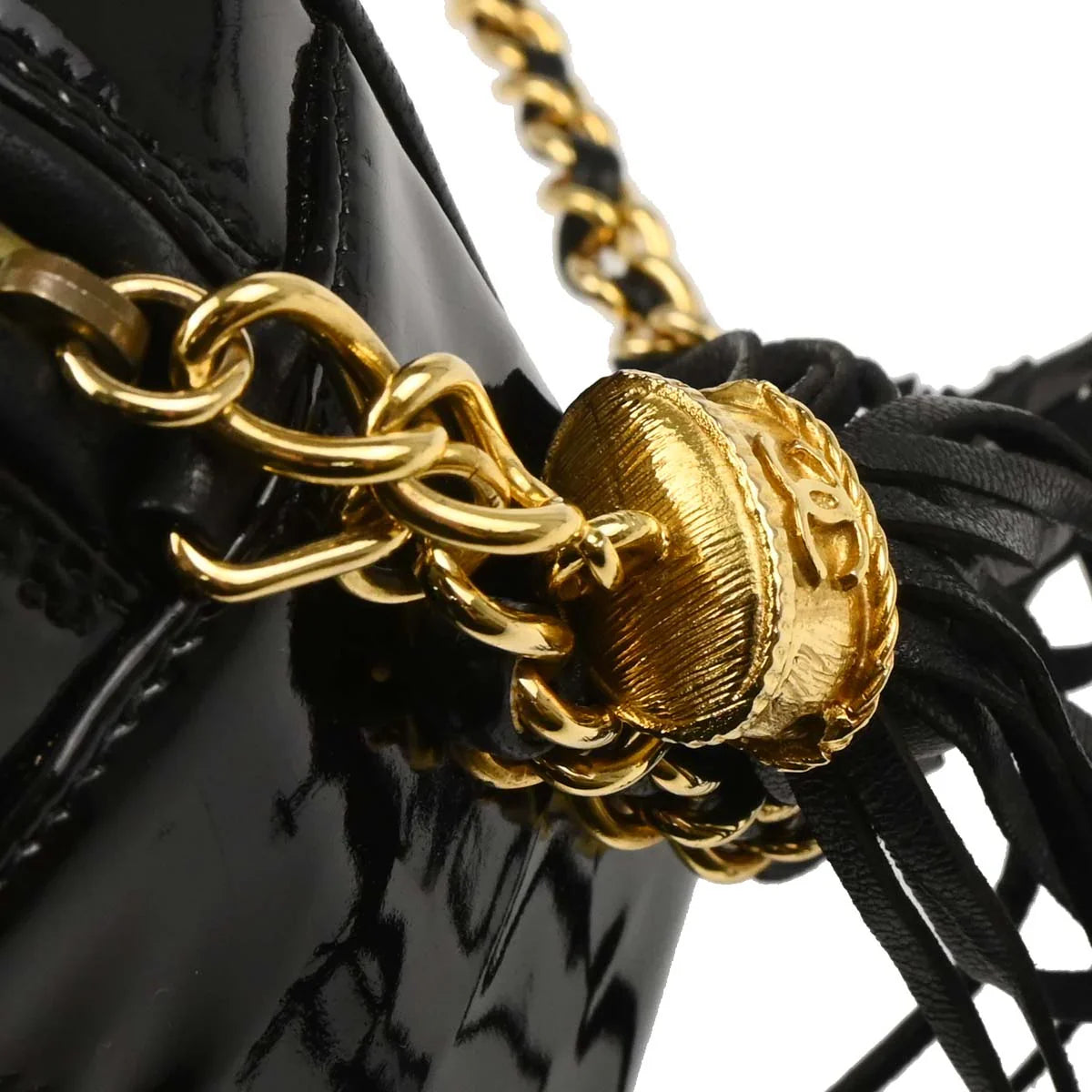Chanel 1986-1988 Black Patent Leather Camera Bag