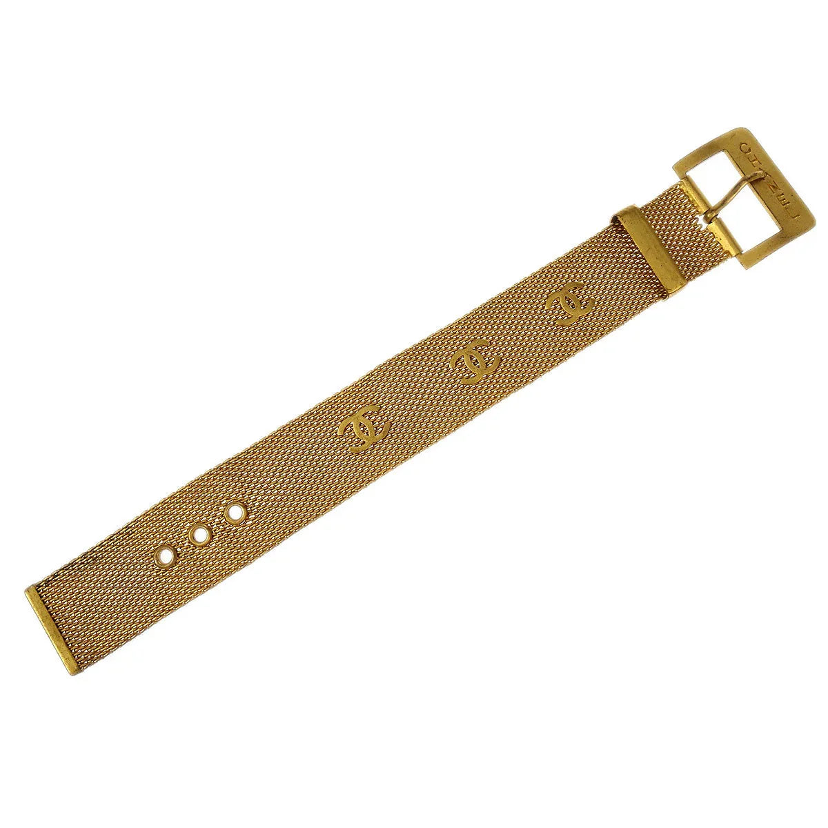 Chanel Bracelet Bangle Mesh Gold 95P