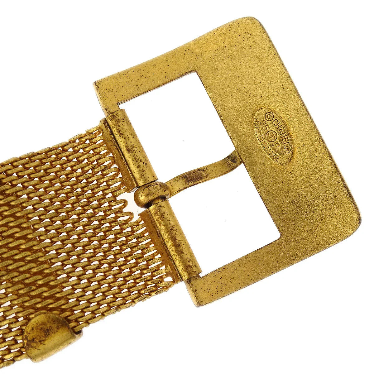 Chanel Bracelet Bangle Mesh Gold 95P