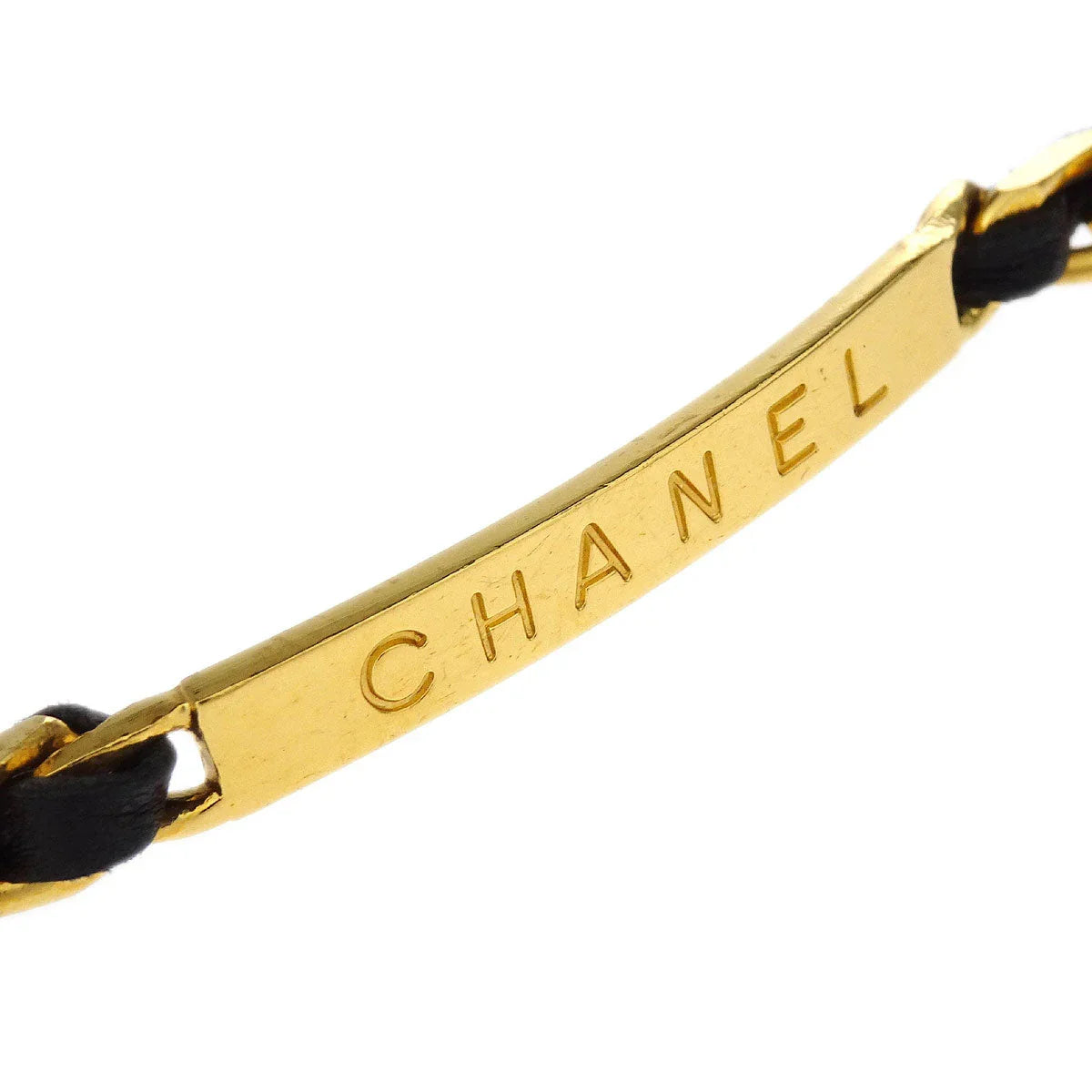 Chanel Bracelet Gold Black 96P