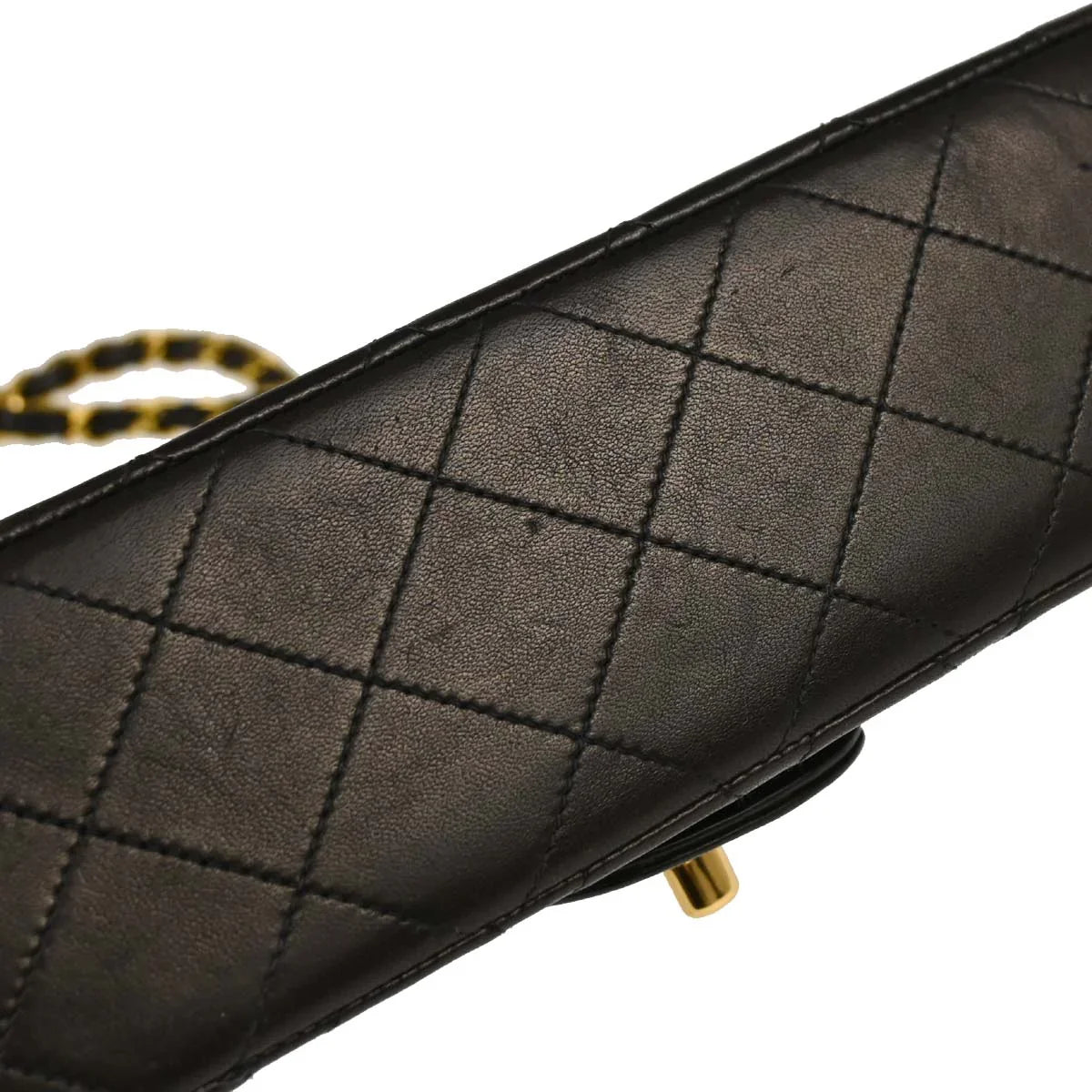 Chanel 1994-1996 Black Lambskin Small Classic Double Flap Shoulder Bag